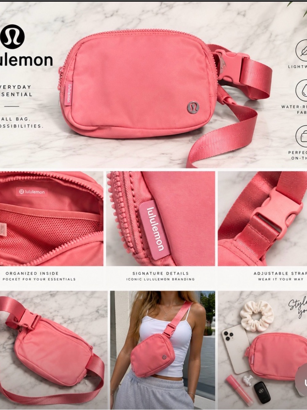 lululemon athletica Pink Everyday Crossbody Bag